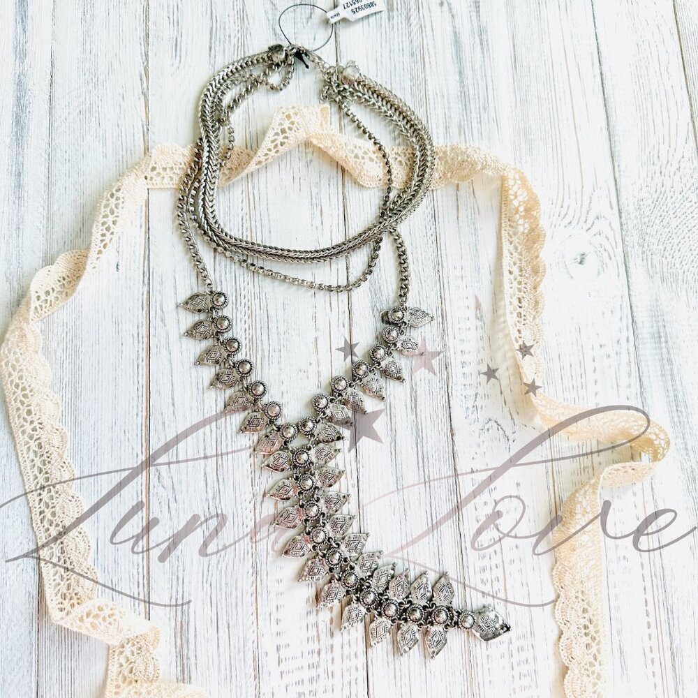 FREE PEOPLE Electra Necklace In Silver NWT - Picture 3 of 6